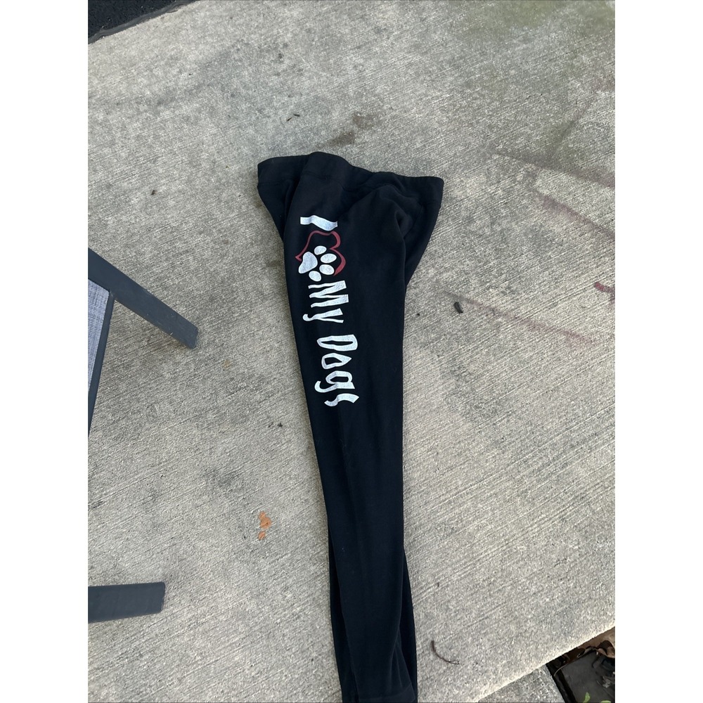 I Love My Dogs Leggings Soft Black Stretch 32" x 24"  Xlusion Fitness Exercise